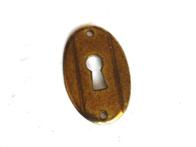 UpperDutch:Hooks and Hardware,1 (ONE) small Oval Keyhole cover, Vintage brass escutcheon, key hole frame, plate.