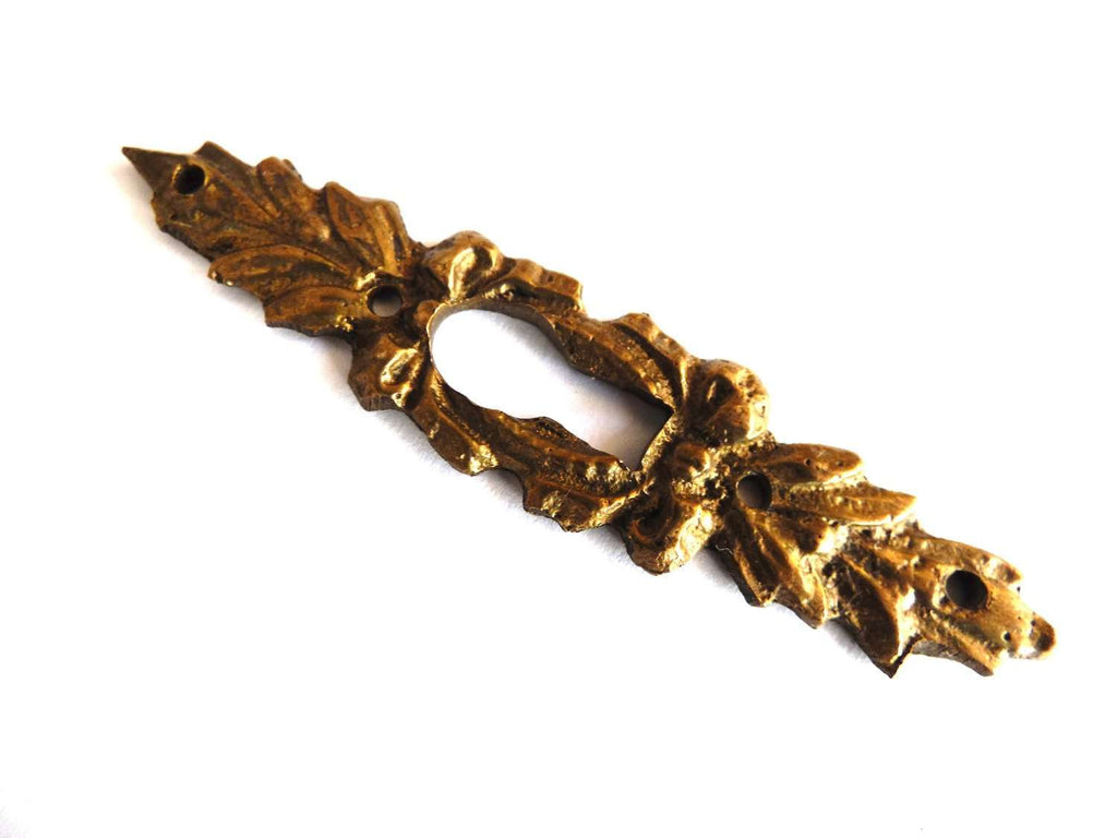 Keyhole cover, Antique brass key hole frame, plate. Ornamental escutch ...