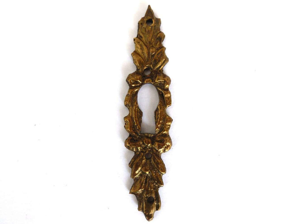 Keyhole cover, Antique brass key hole frame, plate. Ornamental escutch ...