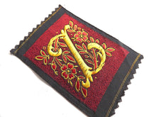 UpperDutch:Sewing Supplies,Monogram Z Applique, 1930s Vintage Embroidered 'Letter Z' applique. Alphabet Patch / Monogram application, antique letter.
