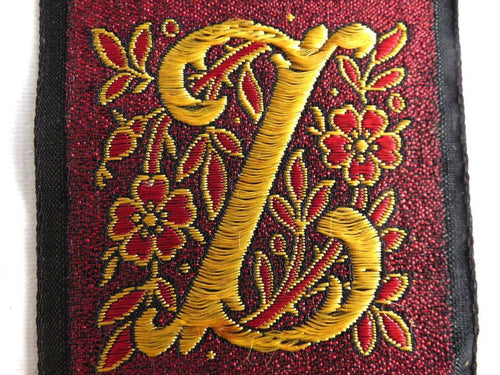 UpperDutch:Sewing Supplies,Monogram Z Applique, 1930s Vintage Embroidered 'Letter Z' applique. Alphabet Patch / Monogram application, antique letter.