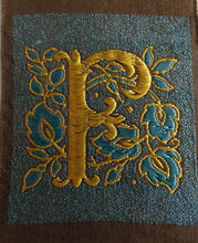 UpperDutch:Sewing Supplies,Monogram F Applique  1930s Vintage Embroidered 'Letter F' applique. Alphabet Patch / Monogram application, antique letter.