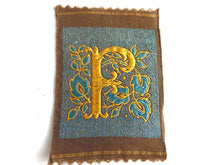 UpperDutch:Sewing Supplies,Monogram F Applique  1930s Vintage Embroidered 'Letter F' applique. Alphabet Patch / Monogram application, antique letter.