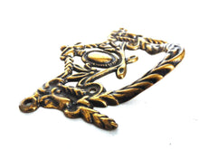 UpperDutch:Hooks and Hardware,1 (one) Drawer Handle, Victorian style Antique Drawer Handle, Vintage Solid Brass Ornate Drawer Pull, Goat, Ram.