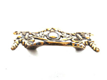 UpperDutch:Hooks and Hardware,1 (one) Drawer Handle, Victorian style Antique Drawer Handle, Vintage Solid Brass Ornate Drawer Pull, Goat, Ram.