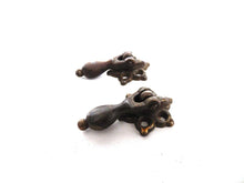 UpperDutch:Hooks and Hardware,Drawer handles, Set of 2 Antique Hanging Drawer Pulls, Metal Cabinet knobs, Small Handles, drawer drop pull.