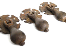 UpperDutch:Hooks and Hardware,1 (ONE) Antique Drawer Handle. Antique rusty Drop pull. Escutcheon.