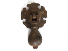 UpperDutch:Hooks and Hardware,1 (ONE) Antique Drawer Handle. Antique rusty Drop pull. Escutcheon.