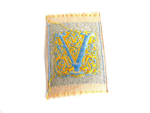 UpperDutch:Sewing Supplies,Monogram V Applique  1930s Vintage Embroidered 'Letter V' applique. Alphabet Patch / Monogram application, antique letter.
