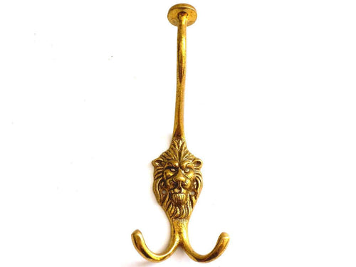 UpperDutch:Hooks and Hardware,1 (ONE) Solid Brass Lion Head Wall hook, Coat hook, Antique Coat Hook, Lion, Victorian Style.