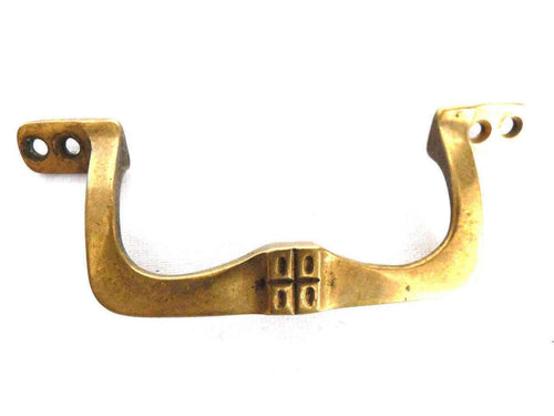 UpperDutch:Hooks and Hardware,Drawer pull, Antique Brass Art Deco Cabinet Pull, Copper Door Handle, Hardware, Drawer Handle.