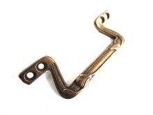 UpperDutch:Hooks and Hardware,1 (ONE) Drawer pull, Antique Brass Art Deco Cabinet Pull, Copper Door Handle, Hardware, Drawer Handle.
