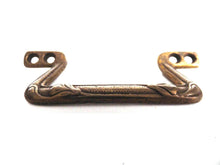UpperDutch:Hooks and Hardware,1 (ONE) Drawer pull, Antique Brass Art Deco Cabinet Pull, Copper Door Handle, Hardware, Drawer Handle.