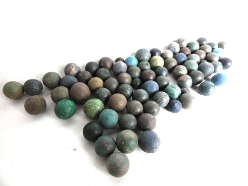 UpperDutch:Marbles,Marbles, Set of 75 Antique Clay Marbles, Antique marbles.