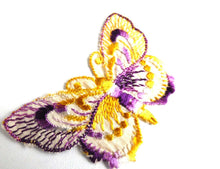UpperDutch:Sewing Supplies,Butterfly applique, 1930s vintage embroidered applique. Vintage patch, sewing supply. Antique Applique, Crazy quilt.