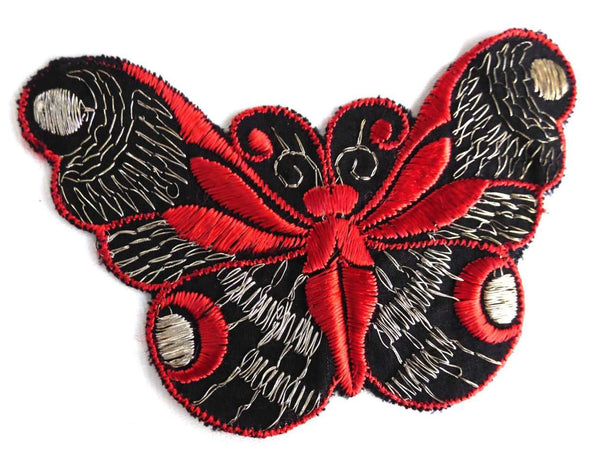 UpperDutch:Sewing Supplies,Butterfly applique, 1930s vintage embroidered applique. Vintage patch, sewing supply. Applique, Crazy quilt.