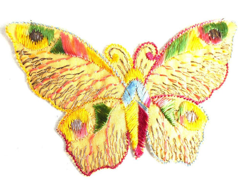 UpperDutch:Sewing Supplies,Butterfly Patch, 1930s vintage embroidered applique. Vintage patch, sewing supply. Applique, Crazy quilt.