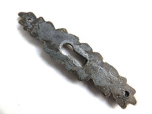 UpperDutch:Hooks and Hardware,Keyhole cover, Shabby antique metal key hole frame, plate. Ornamental escutcheon, cabinet hardware, furniture applique.