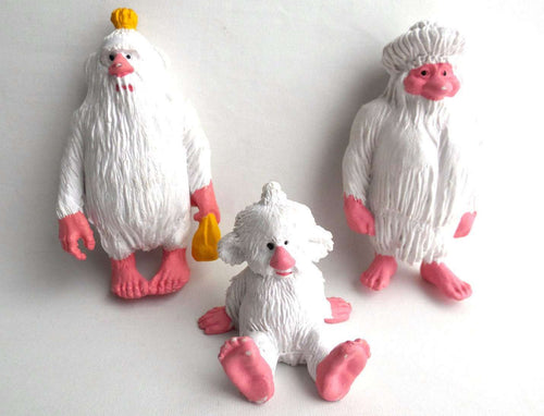 UpperDutch:Gnomes,White Yeti, Set of 3, Startoys, Troll, Vintage BRB Yeti, 1980s, David the Gnome, figurine, Snowman.