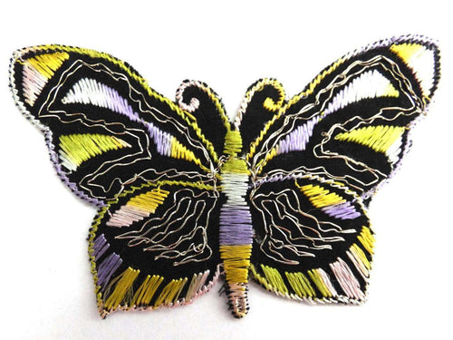 UpperDutch:Sewing Supplies,Butterfly applique, 1930s vintage embroidered applique. Vintage patch, sewing supply. Applique, Crazy quilt.