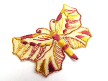 UpperDutch:Sewing Supplies,Butterfly applique, 1930s vintage embroidered applique. Vintage patch, sewing supply. Applique, Crazy quilt.