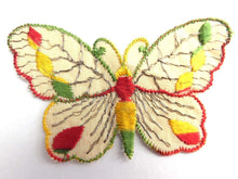 UpperDutch:Sewing Supplies,Butterfly applique, 1930s vintage embroidered applique. Vintage patch, sewing supply. Applique, Crazy quilt.