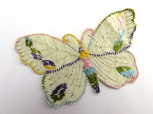 UpperDutch:Sewing Supplies,Butterfly applique, 1930s vintage embroidered applique. Vintage patch, sewing supply. Applique, Crazy quilt.