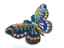 UpperDutch:Sewing Supplies,Applique, 1930s vintage embroidered butterfly applique. Vintage patch, sewing supply. Applique, Crazy quilt.