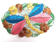 UpperDutch:Sewing Supplies,Dragonfly Applique, 1930s vintage embroidered dragonfly applique. Vintage patch, sewing supply. Applique, Crazy quilt.