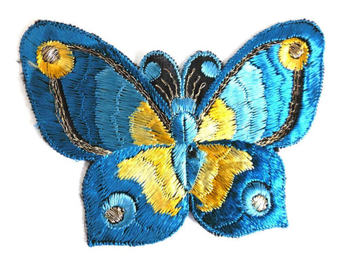 UpperDutch:Sewing Supplies,Applique, 1930s vintage embroidered butterfly applique. Vintage patch, sewing supply. Applique, Crazy quilt.