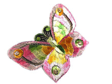 UpperDutch:Sewing Supplies,Applique, 1930s vintage embroidered butterfly applique. Vintage patch, sewing supply. Applique, Crazy quilt.
