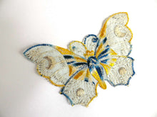 UpperDutch:Sewing Supplies,Butterfly Patch, 1930s vintage embroidered applique. Vintage patch, sewing supply. Applique, Crazy quilt.