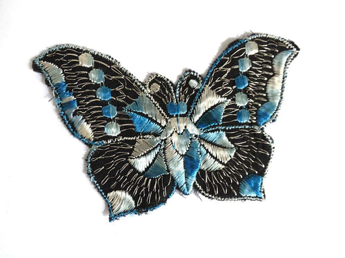 UpperDutch:Sewing Supplies,Antique applique Butterfly 1930s vintage embroidered applique. Vintage patch, sewing supply. Applique, Crazy quilt.