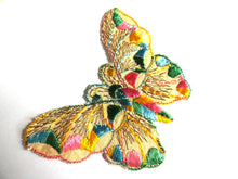 UpperDutch:Sewing Supplies,Applique 1930s vintage embroidered butterfly applique. Vintage patch, sewing supply. Applique, Crazy quilt.