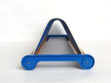 UpperDutch:Record Holder,Blue and White Record Storage, Holds up to 75   7", 10" and/or 12" vinyl records. Retro vinyl music rack, record storage.