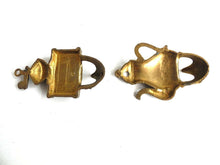 UpperDutch:Hooks and Hardware,Set of 2 Brass Kitchen hooks, Towel hooks. Small Vintage hooks.