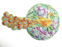 UpperDutch:Sewing Supplies,Peacock Bird Applique, 1930s Vintage Embroidered Peacock applique, application, patch. Vintage patch, sewing supply.