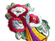 UpperDutch:Sewing Supplies,Flower applique, 1930s vintage embroidered applique. Vintage floral patch, sewing supply.