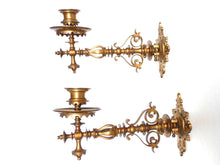 UpperDutch:Candelabras,Piano Sconses Set of 2 Massive Antique Solid Brass Victorian Piano Candelabra,  piano candle holder, Wall sconce.