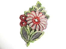 UpperDutch:Sewing Supplies,Flower Applique, 1930s vintage embroidered applique. Vintage floral patch, sewing supply.