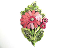UpperDutch:Sewing Supplies,Flower Applique, 1930s vintage embroidered applique. Vintage floral patch, sewing supply.