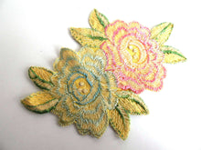 UpperDutch:Sewing Supplies,Applique, Flower applique, 1930s vintage embroidered applique. Vintage floral patch, sewing supply.