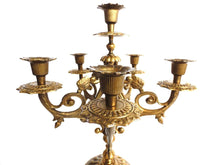 UpperDutch:Candelabras,Candle holder Heavy Solid Brass 6 arm Candelabra.