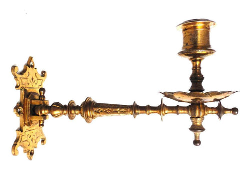 UpperDutch:Candelabras,Piano Sconses. Set of 2 Antique Solid Brass Victorian Piano Candelabra  piano candle holders, candle wall sconce.