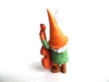 UpperDutch:,ONE Music Gnome figurine, Cello playing gnome. After a design by Rien Poortvliet, Brb collectible pocket, miniature garden gnome.