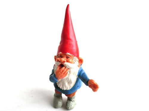 UpperDutch:Gnomes,1 (ONE) Gnome figurine, David calling Swift the Fox by whistling, after a design by Rien Poortvliet, Brb Gnome, David the Gnome.