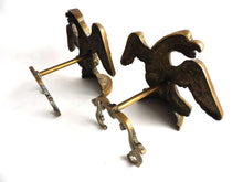 UpperDutch:Home and Decor,Pair of Antique Solid Brass Fire Place Andirons, Eagle Ornaments, Fire dogs, Fire Place Decor, Chenets, Eagles.