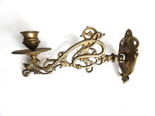 UpperDutch:Candelabras,Pair Vintage Solid Brass Victorian Piano Candelabra, Set piano candle holders, candle wall sconce. Old lighting, antique decor.
