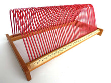UpperDutch:Record Holder,Red record storage rack, stand for 7", 10" and 12" records, retro vinyl record holder. Music storage, record rack.