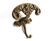 UpperDutch:Hooks and Hardware,Solid Brass Ornate Wall hook, Coat hook, Victorian Style hook made in Italy, Coat rack supply, storage supply.